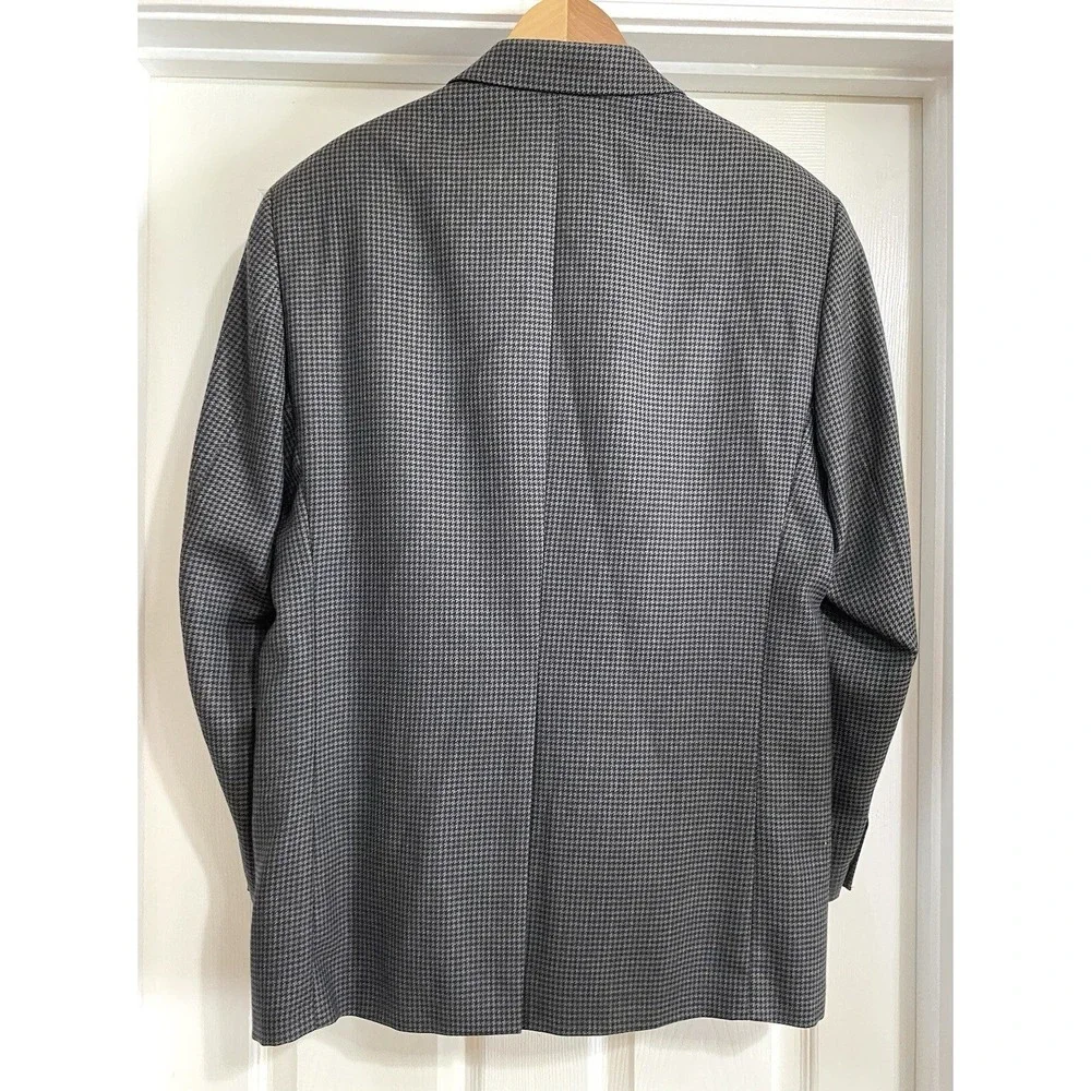 Lauren‎ Ralph Lauren Mens 40R Grey Houndstooth Wool Blazer Sport Coat 2-Button